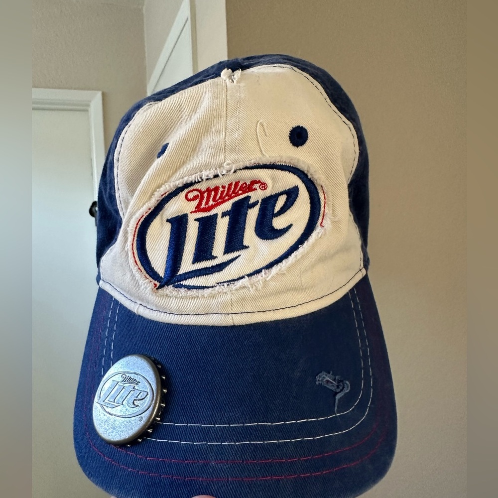 Miller Lite Blue and White Cap